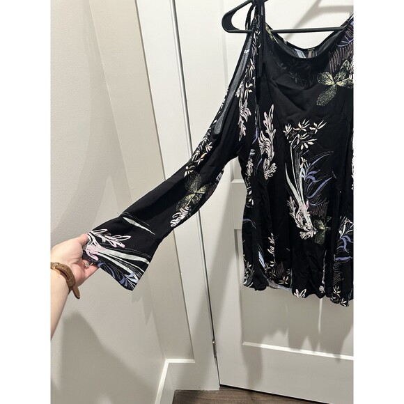 Free People Clear Skies Asymmetrical Cold Shoulder Blue Tunic Dress Size XS - Picture 4 of 6